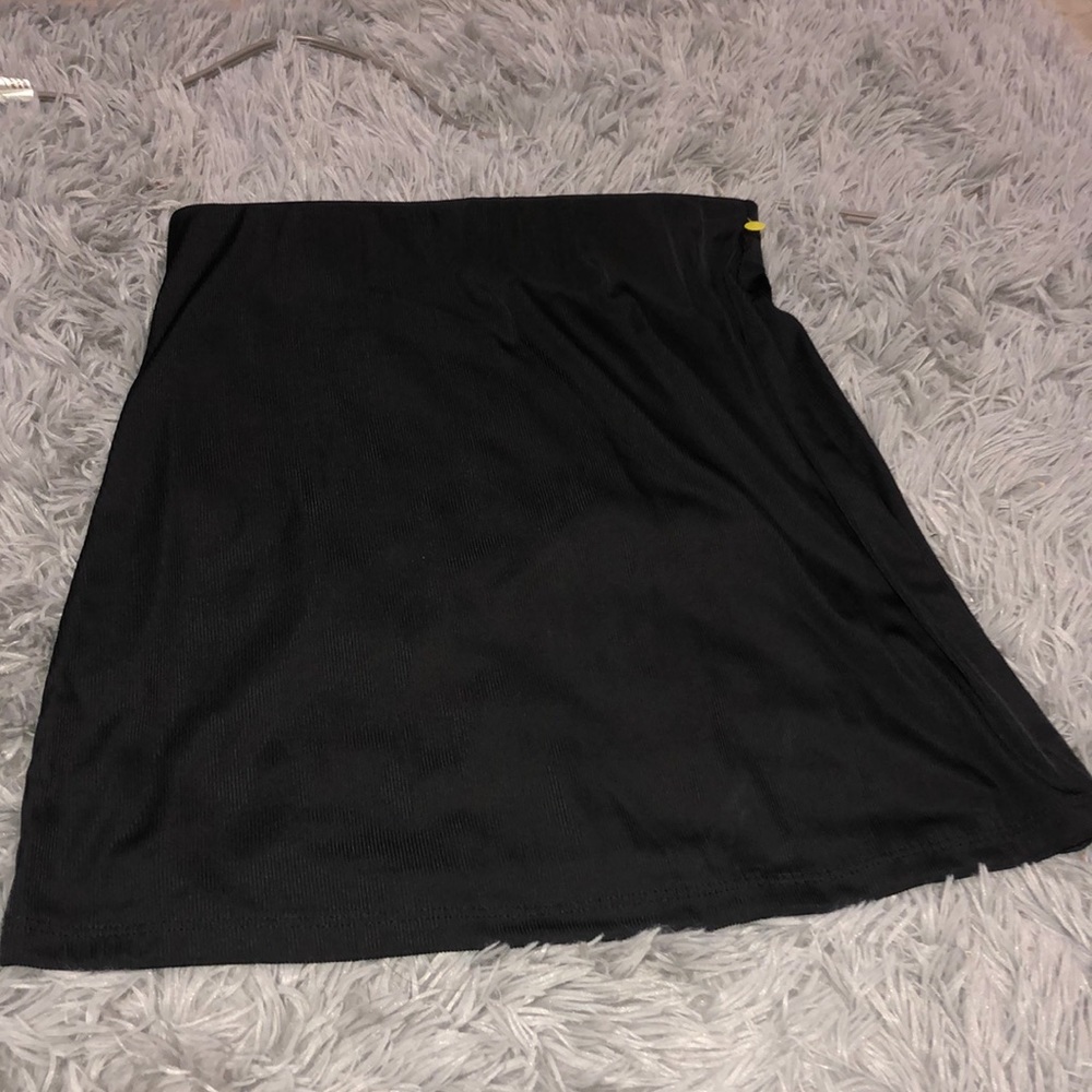 Black shiny mini skirt